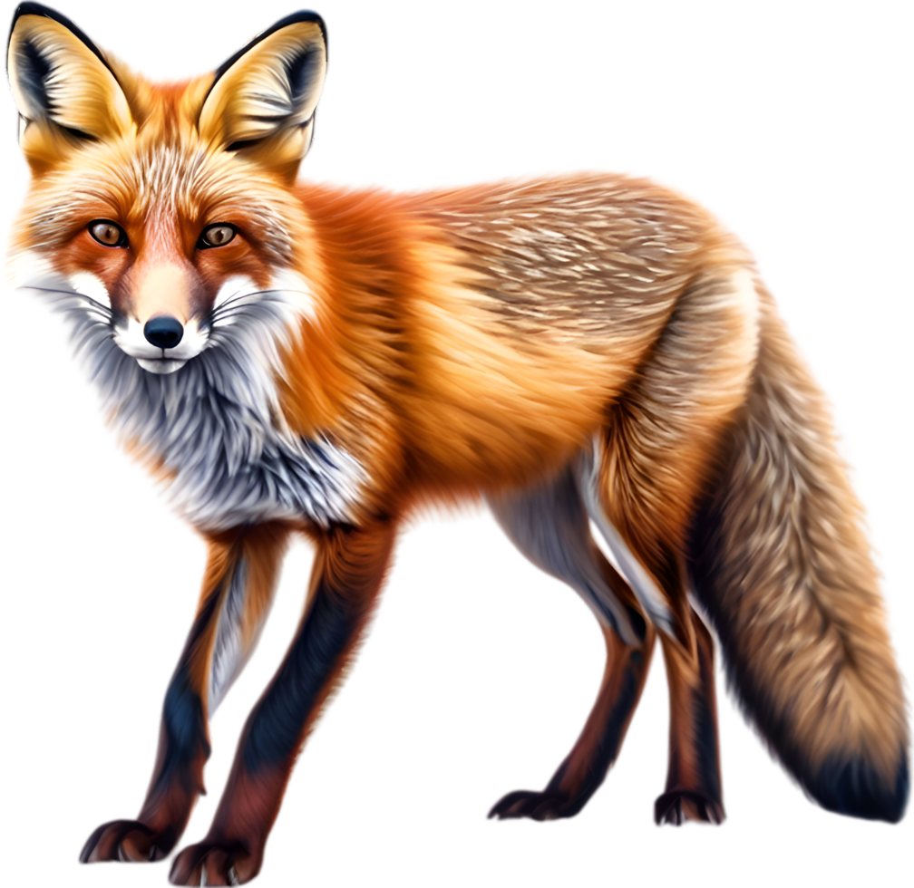AI generated Red Fox, Close-up colored-pencil sketch of Red Fox, Vulpes vulpes. png