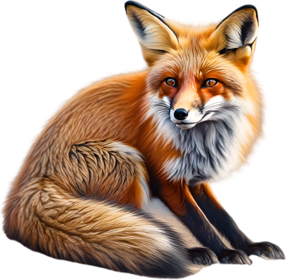 AI generated Red Fox, Close-up colored-pencil sketch of Red Fox, Vulpes vulpes. png