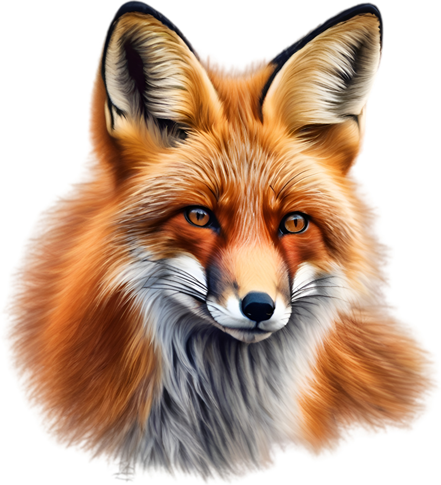 AI generated Red Fox, Close-up colored-pencil sketch of Red Fox, Vulpes vulpes. png