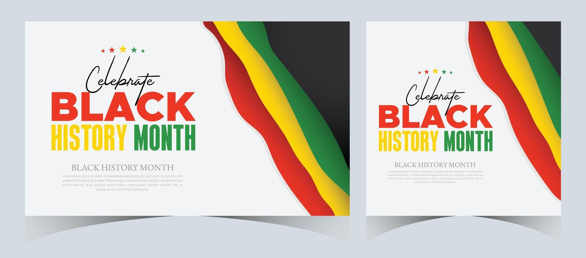 Set of Black History Month celebrated. February national black history month African American vector illustration Template for background, banner, card, poster with text inscription
