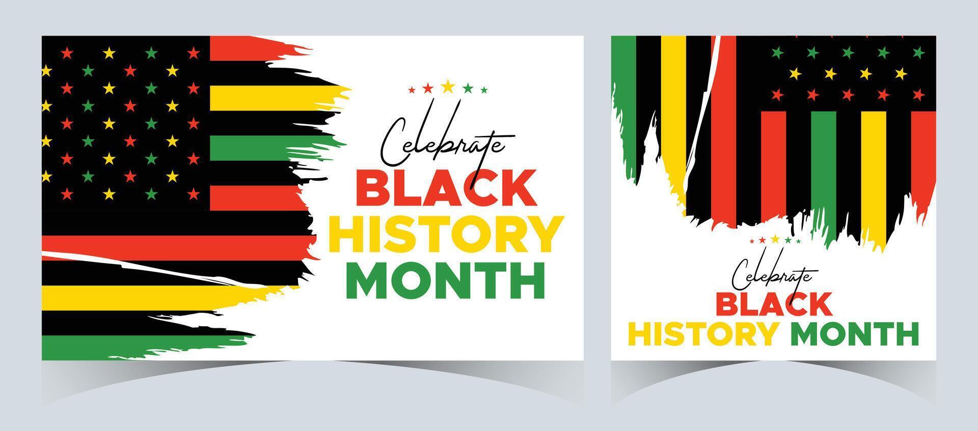 Set of Black History Month celebrated. February national black history month African American vector illustration Template for background, banner, card, poster with text inscription