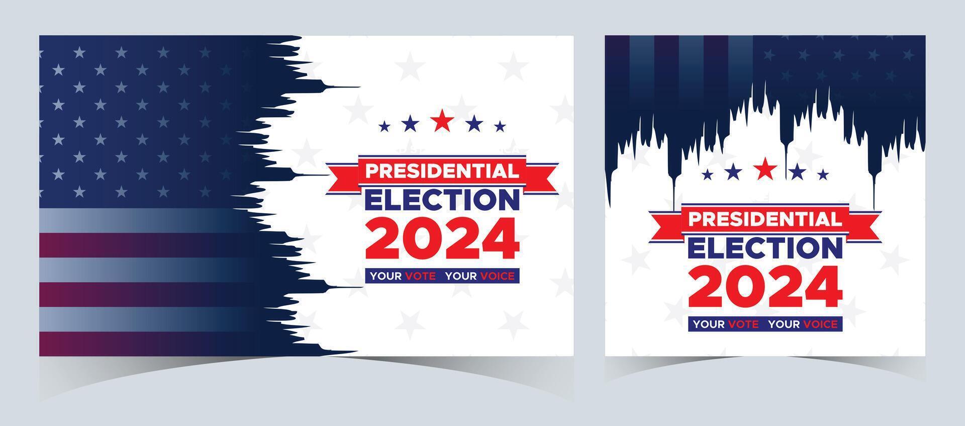 Set Of Vote 2024. Presidential election day in united states. Election 2024 USA. Political election campaign banner. background, post, Banner, card, poster design with Vote day November 5 US vector