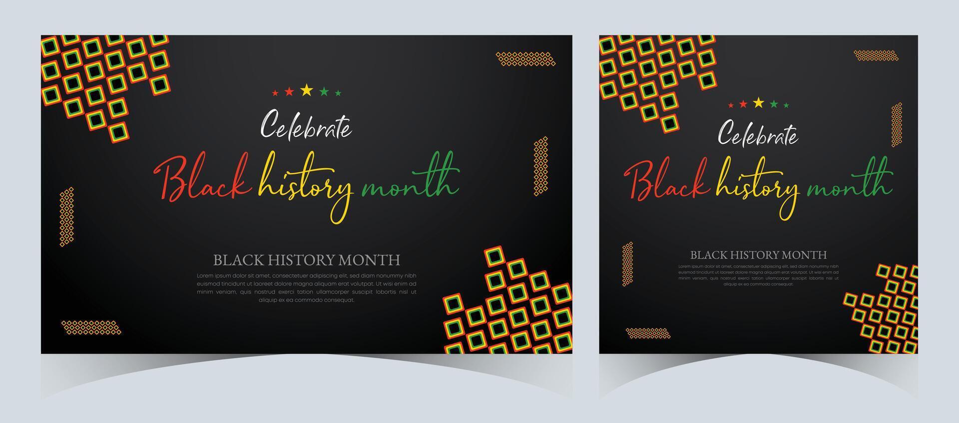 Set of Black History Month celebrated. February national black history month African American vector illustration Template for background, banner, card, poster with text inscription