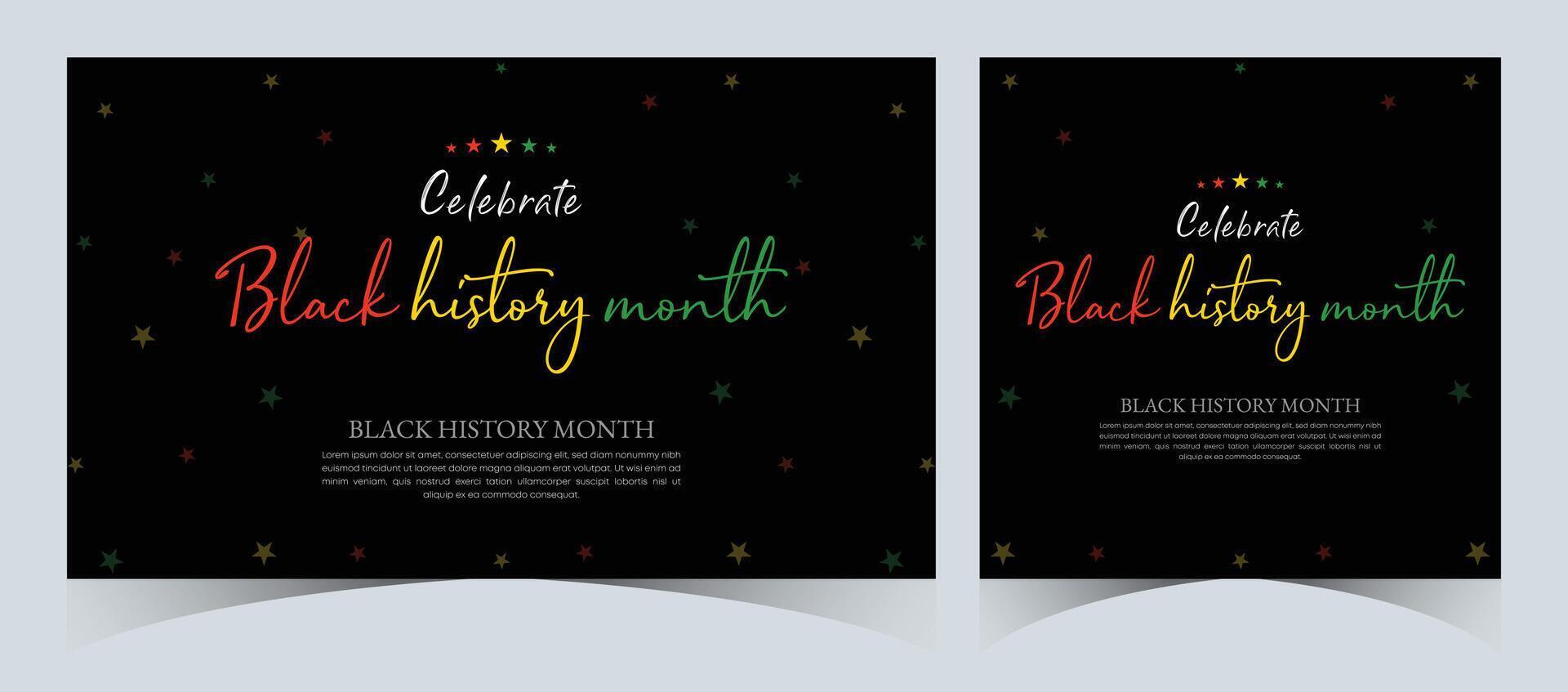 Set of Black History Month celebrated. February national black history month African American vector illustration Template for background, banner, card, poster with text inscription