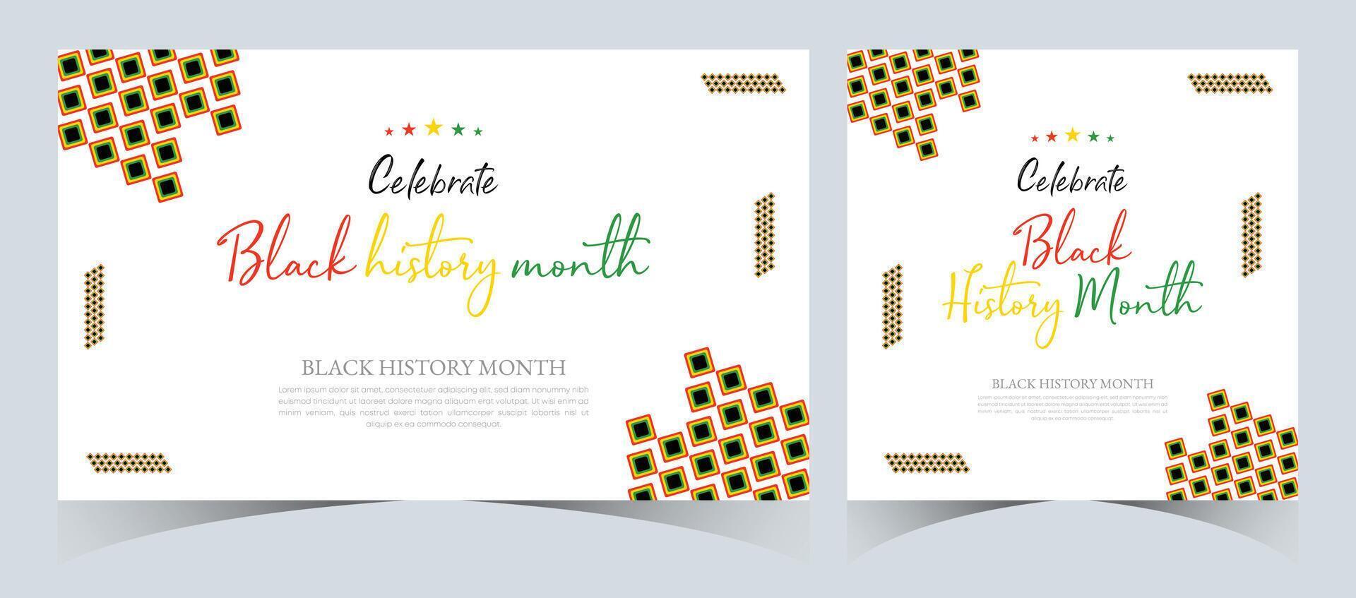 Set of Black History Month celebrated. February national black history month African American vector illustration Template for background, banner, card, poster with text inscription