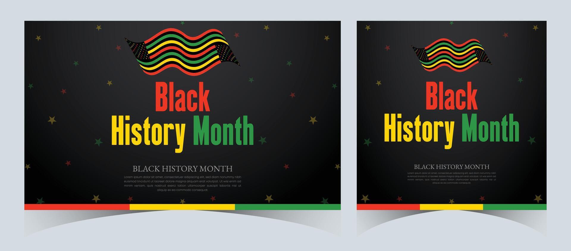 conjunto de negro historia mes celebrado. febrero nacional negro historia mes africano americano vector ilustración modelo para fondo, bandera, tarjeta, póster con texto inscripción