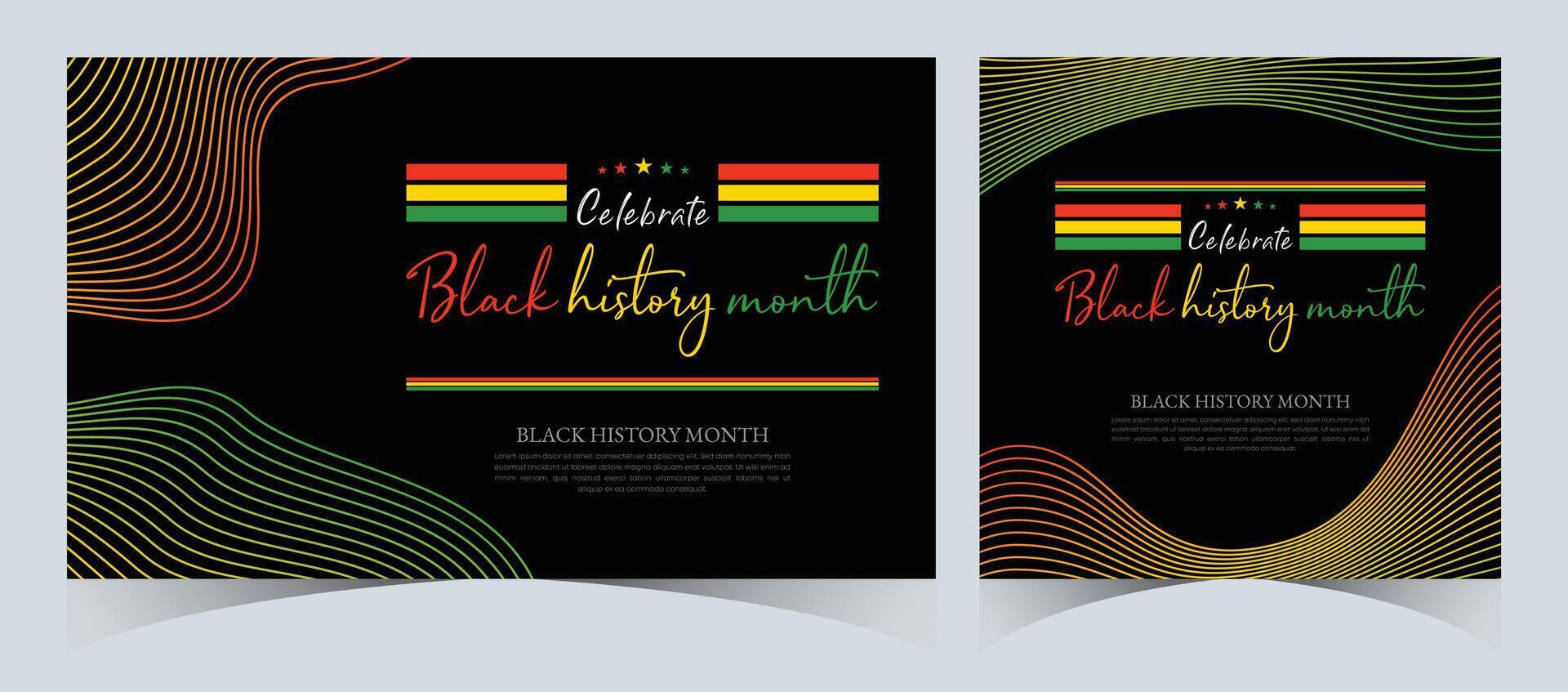 Set of Black History Month celebrated. February national black history month African American vector illustration Template for background, banner, card, poster with text inscription