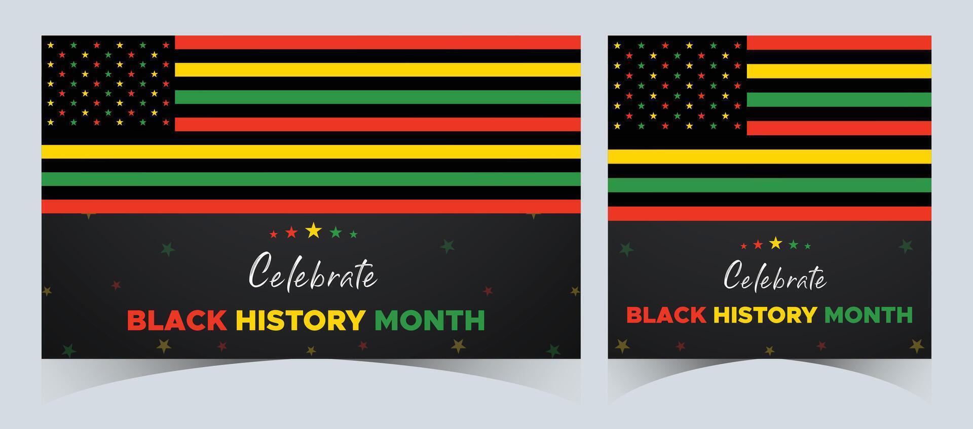 conjunto de negro historia mes celebrado. febrero nacional negro historia mes africano americano vector ilustración modelo para fondo, bandera, tarjeta, póster con texto inscripción
