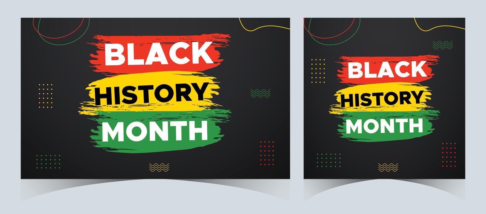 Set of Black History Month celebrated. February national black history month African American vector illustration Template for background, banner, card, poster with text inscription