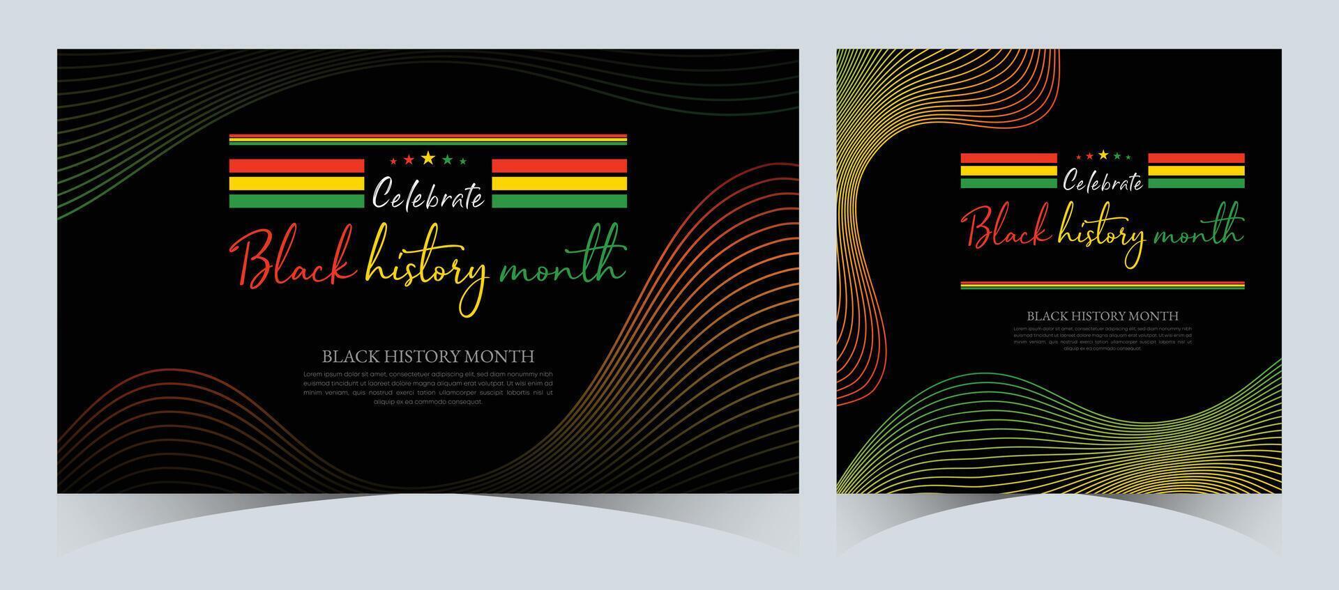 Set of Black History Month celebrated. February national black history month African American vector illustration Template for background, banner, card, poster with text inscription