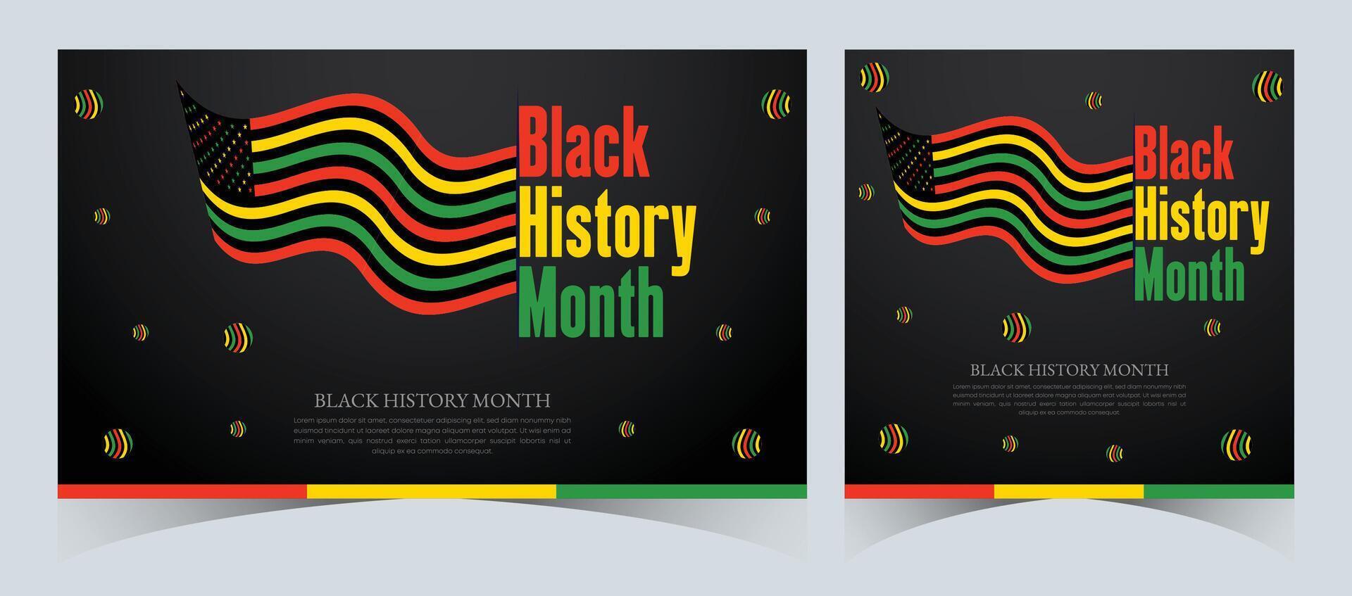 Set of Black History Month celebrated. February national black history month African American vector illustration Template for background, banner, card, poster with text inscription