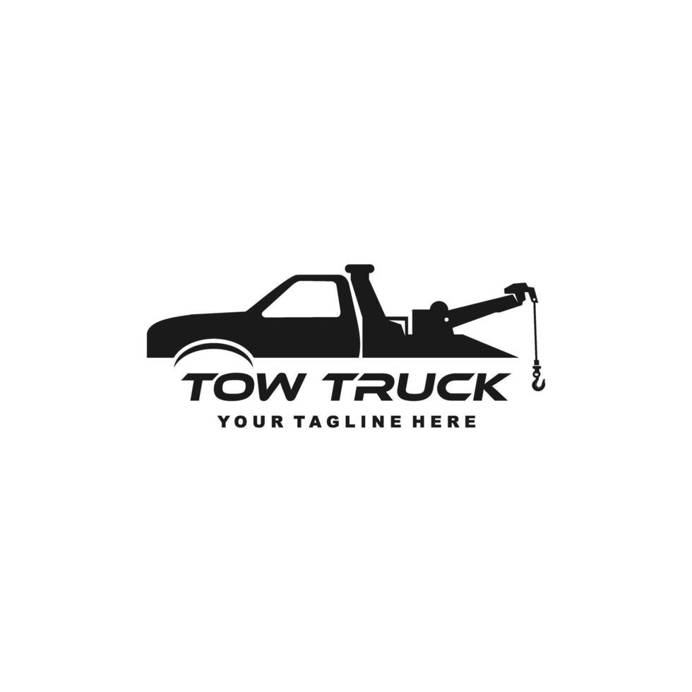 Illustration vector graphic of towing truck service logo design. Suitable for the automotive company, logo, illustration, animation, etc.