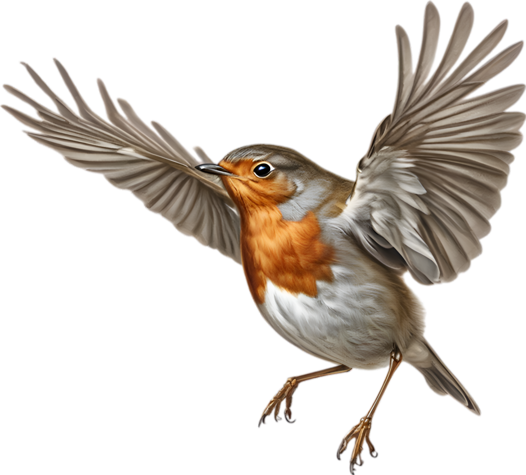 AI generated Robin bird, Close-up colored-pencil sketch of European Robin, Erithacus rubecula. png