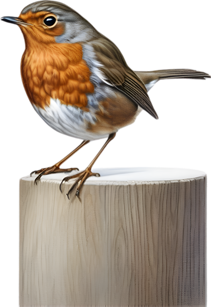 AI generated Robin bird, Close-up colored-pencil sketch of European Robin, Erithacus rubecula. png
