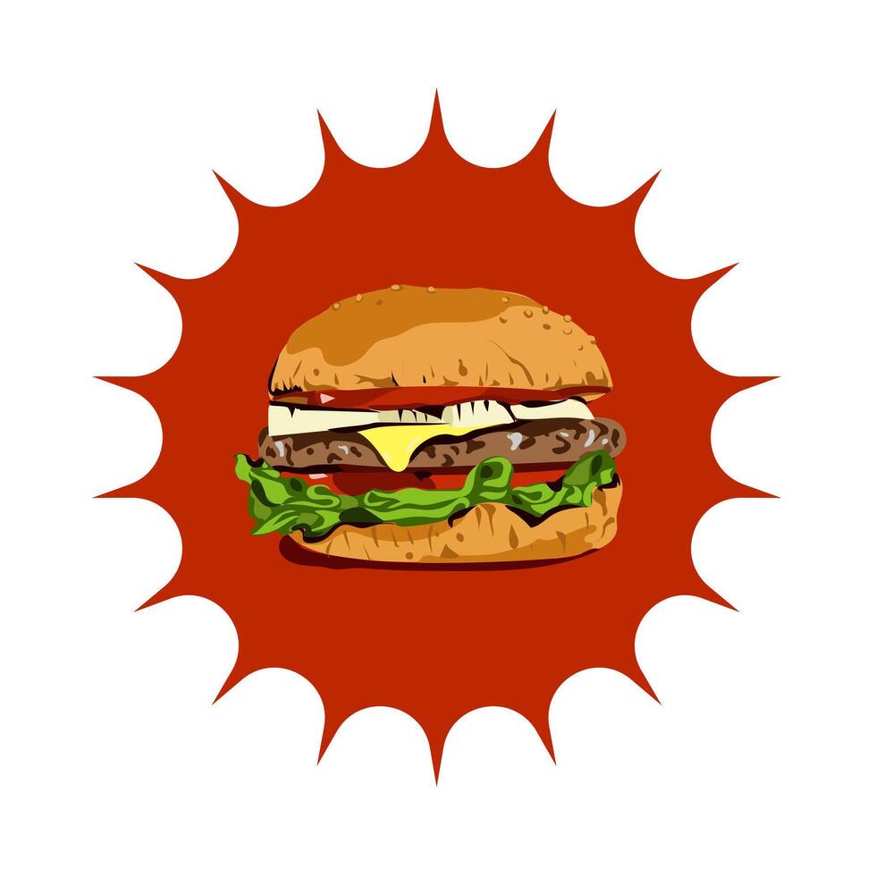 Burger emblem vector