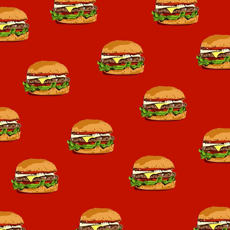 Burger pattern vector