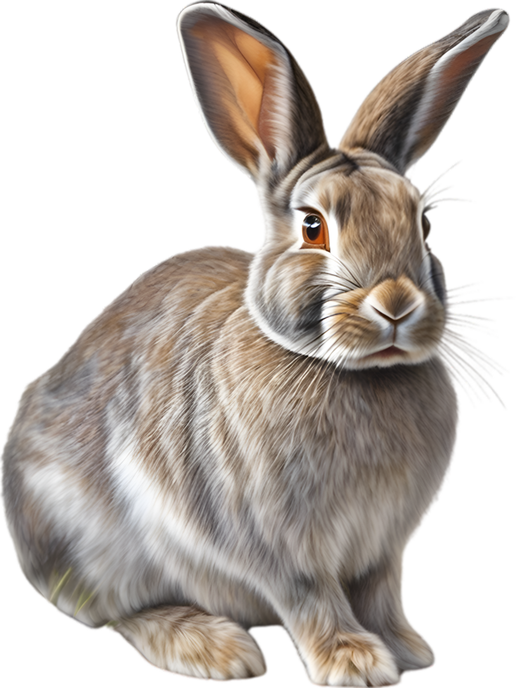 AI generated Rabbit. Close-up colored pencil sketch of Rabbit. png