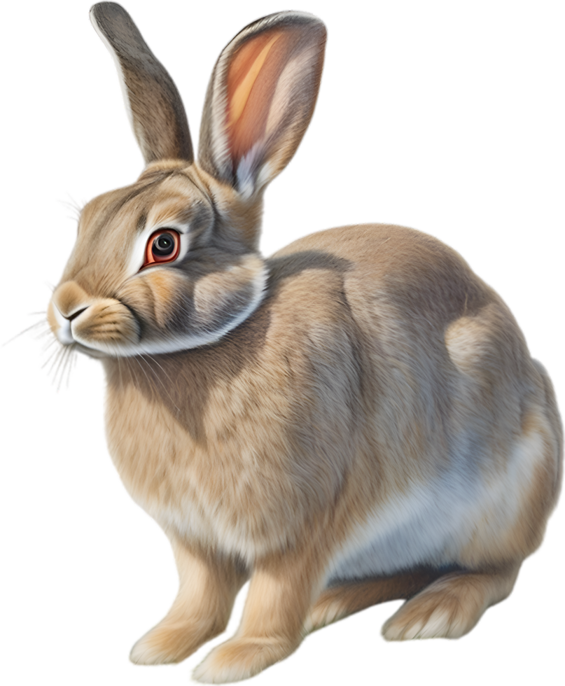 AI generated Rabbit. Close-up colored pencil sketch of Rabbit. png
