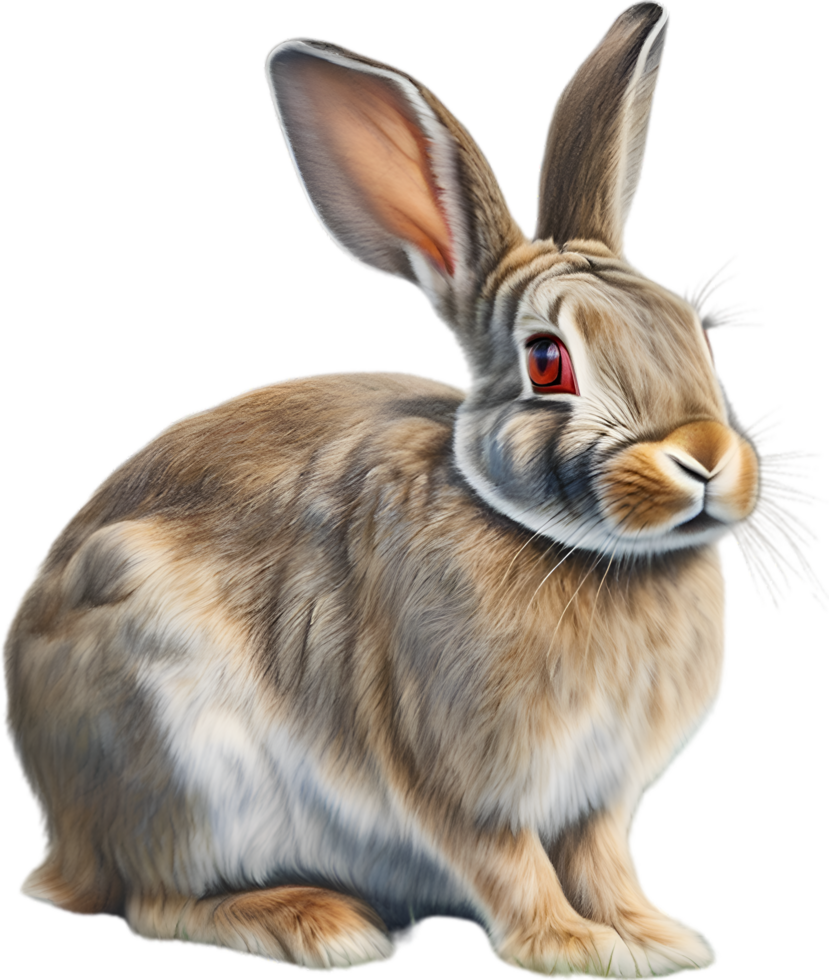 AI generated Rabbit. Close-up colored pencil sketch of Rabbit. png