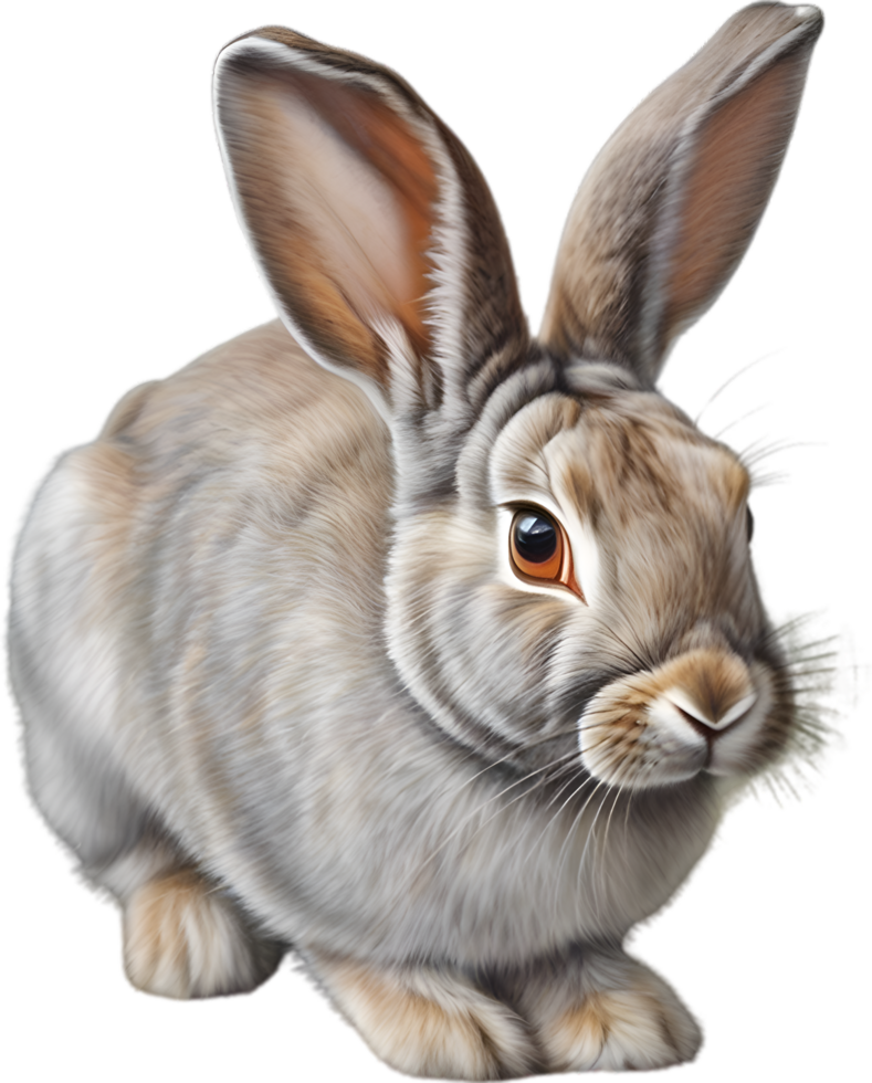 AI generated Rabbit. Close-up colored pencil sketch of Rabbit. png