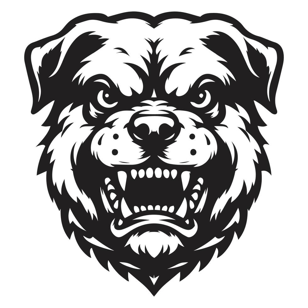 Dog head line style vector illustration isolated on white background