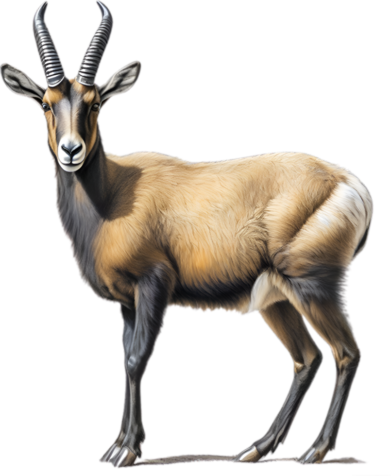 AI generated Chamois, Close-up colored-pencil sketch of Chamois, Rupicapra rupicapra. png