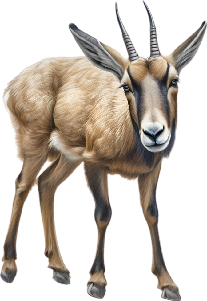 AI generated Chamois, Close-up colored-pencil sketch of Chamois, Rupicapra rupicapra. png