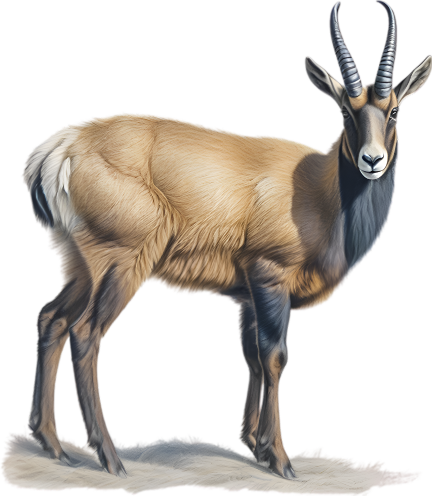AI generated Chamois, Close-up colored-pencil sketch of Chamois, Rupicapra rupicapra. png