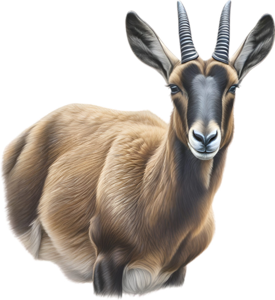 AI generated Chamois, Close-up colored-pencil sketch of Chamois, Rupicapra rupicapra. png