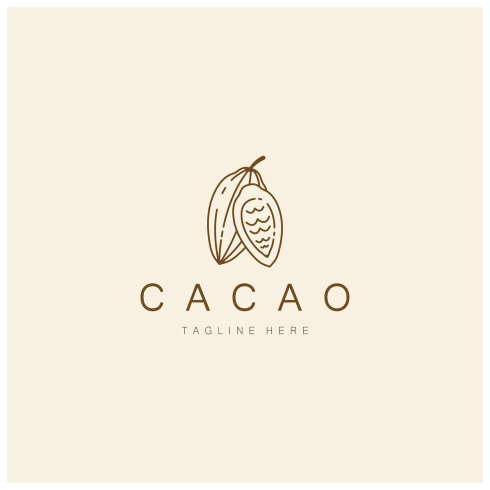 cocoa logo,cocoa bean,cocoa tree,cocoa branches and leaves,chocolate mix on white background,vintage,modern,simple,minimalist icon illustration template design vector