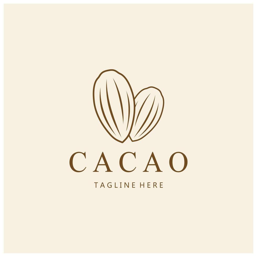 cacao logotipo,cacao frijol, cacao árbol,cacao ramas y hojas,chocolate mezcla en blanco fondo, vintage, moderno, simple, minimalista icono ilustración modelo diseño vector