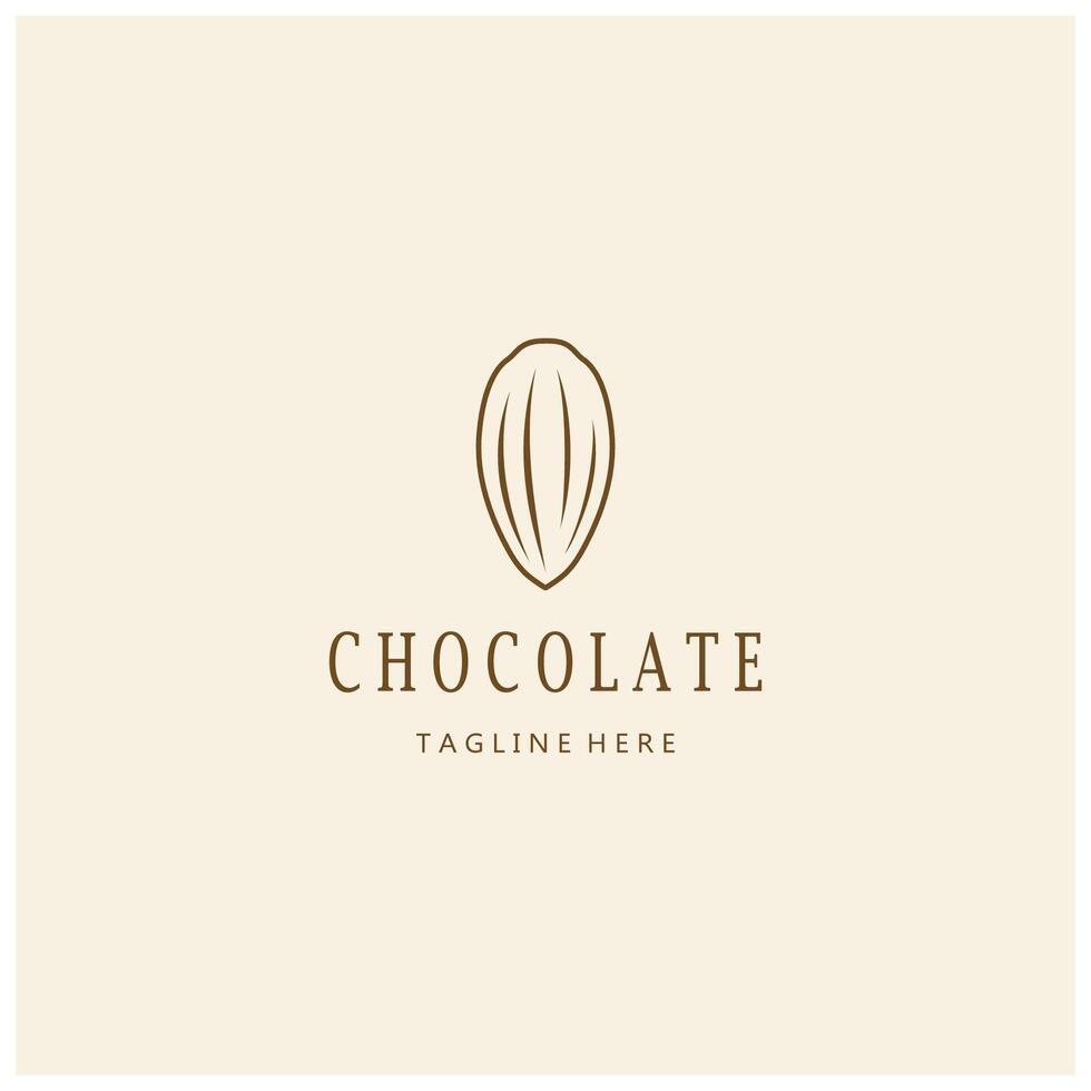 cocoa logo,cocoa bean,cocoa tree,cocoa branches and leaves,chocolate mix on white background,vintage,modern,simple,minimalist icon illustration template design vector