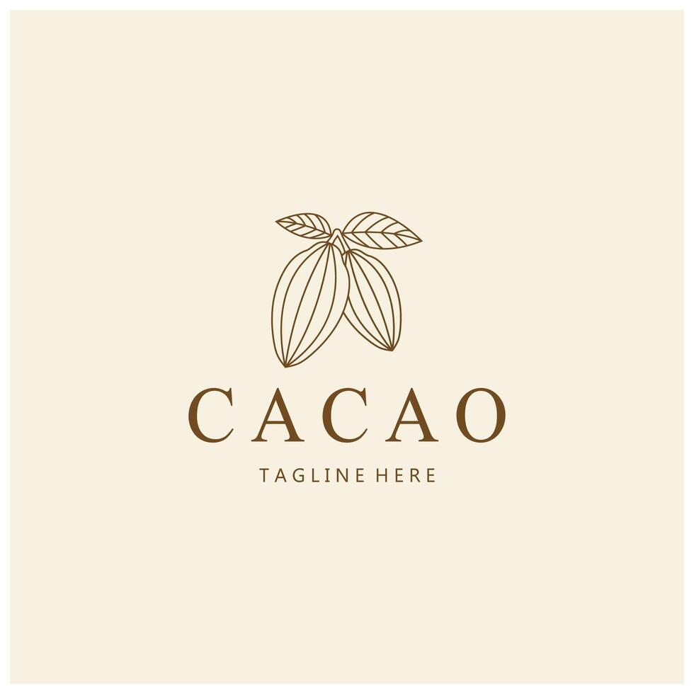 cacao logotipo,cacao frijol, cacao árbol,cacao ramas y hojas,chocolate mezcla en blanco fondo, vintage, moderno, simple, minimalista icono ilustración modelo diseño vector