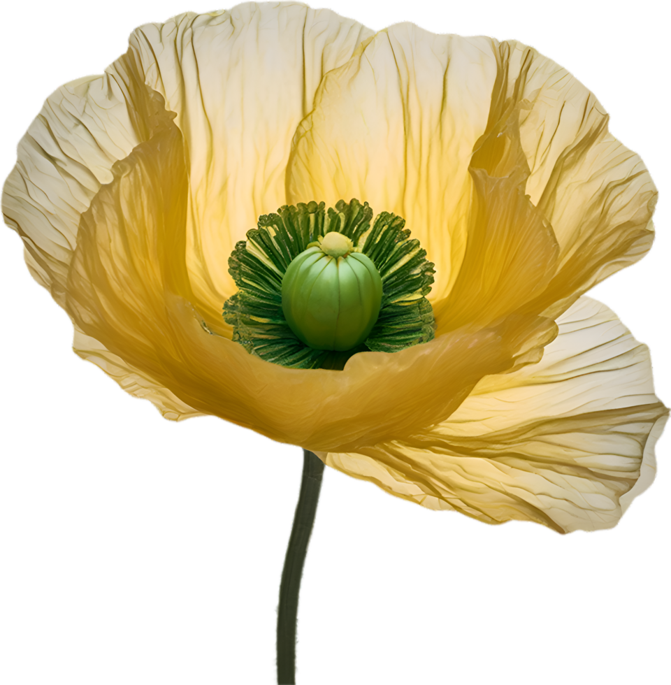 AI generated Poppy flower. Close-up of a cute poppy flower. png