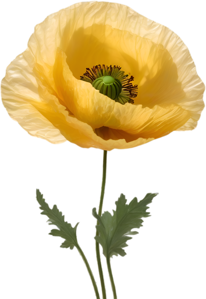 AI generated Poppy flower. Close-up of a cute poppy flower. png