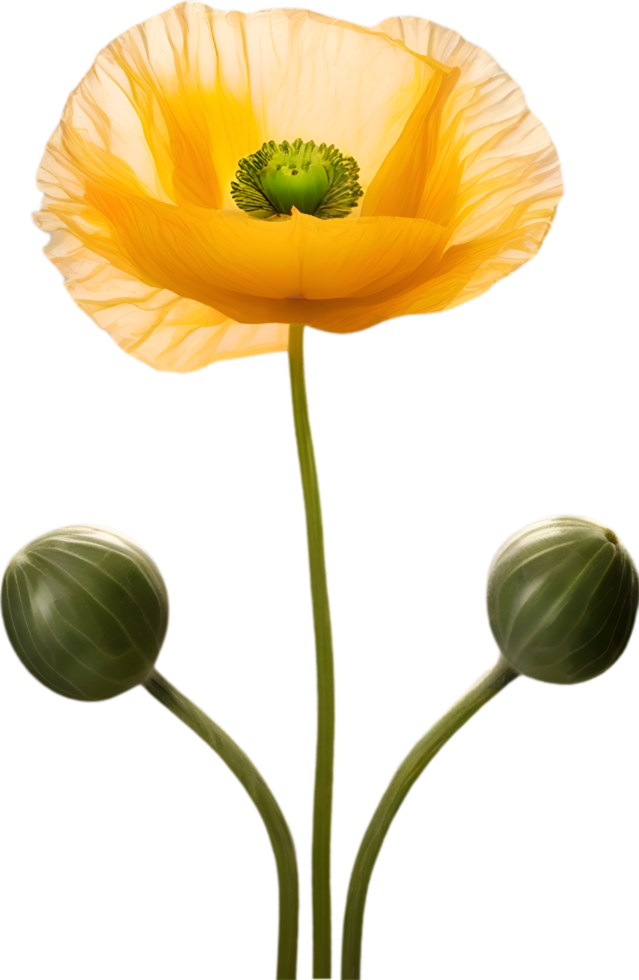 AI generated Poppy flower. Close-up of a cute poppy flower. png