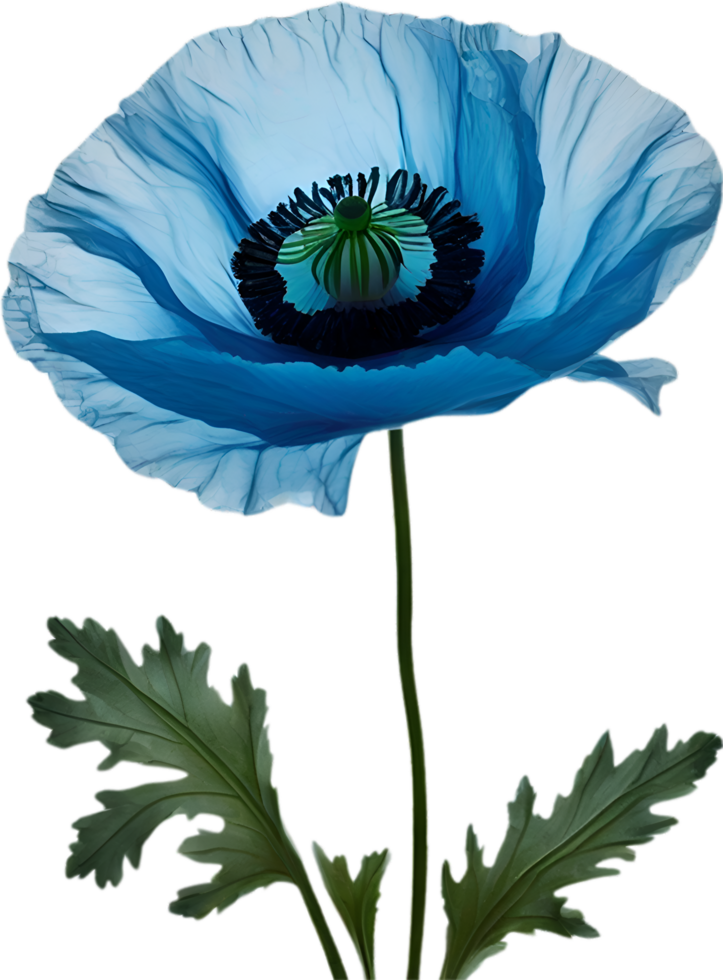 AI generated Poppy flower. Close-up of a cute poppy flower. png