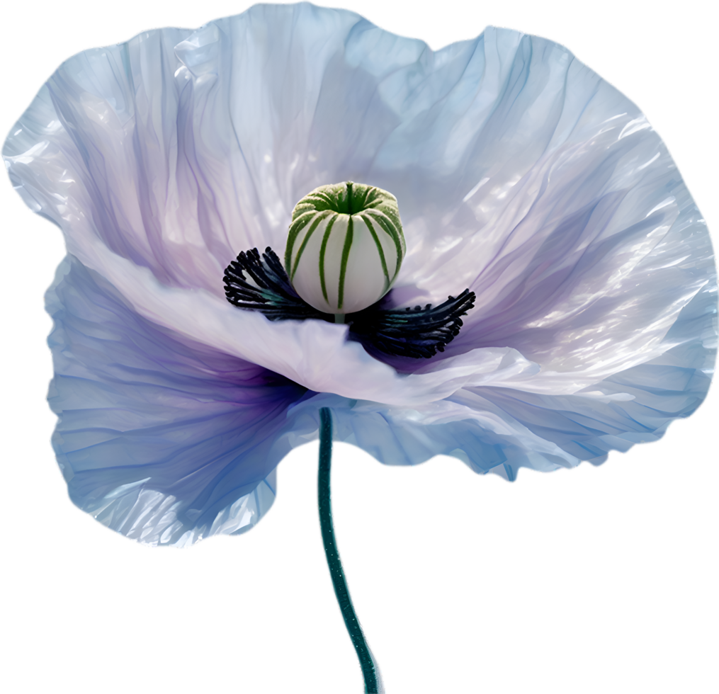 AI generated Poppy flower. Close-up of a cute poppy flower. png