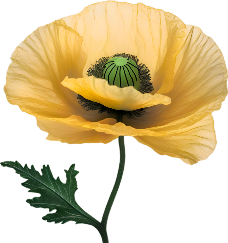 AI generated Poppy flower. Close-up of a cute poppy flower. png