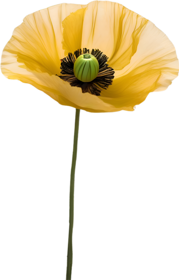 AI generated Poppy flower. Close-up of a cute poppy flower. png