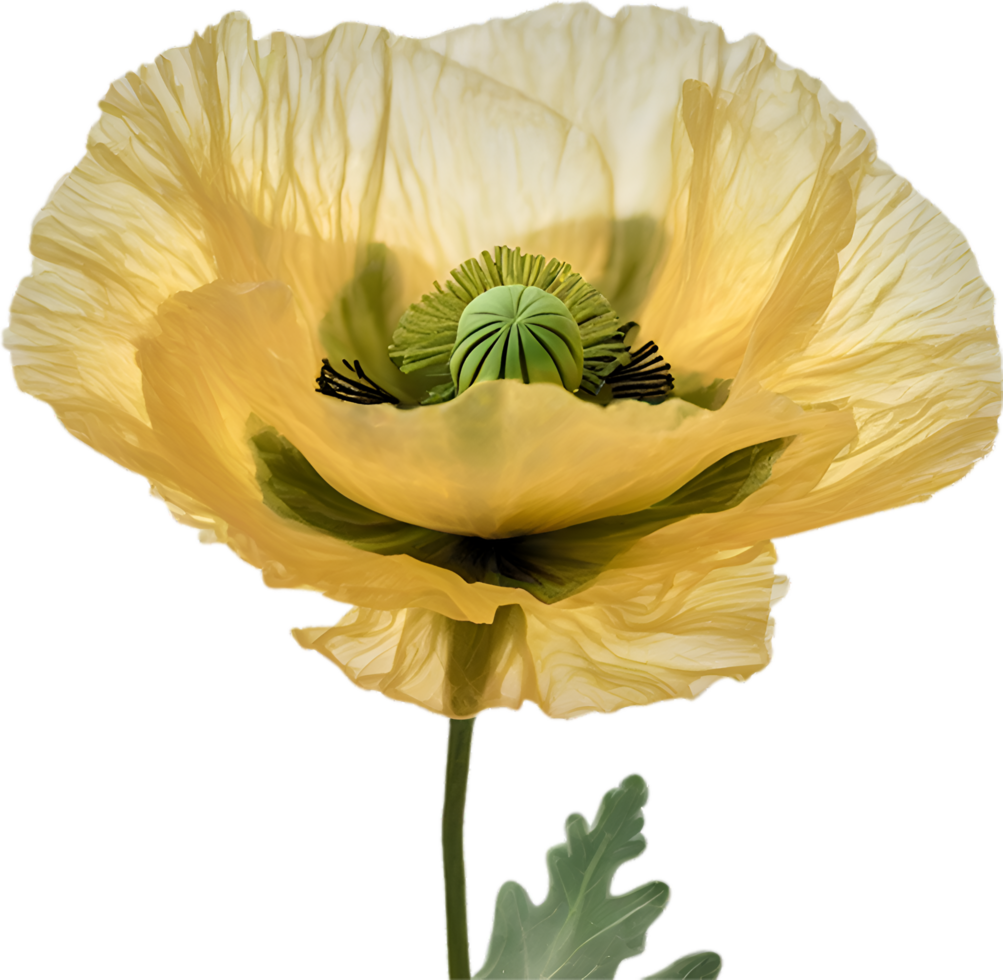 AI generated Poppy flower. Close-up of a cute poppy flower. png