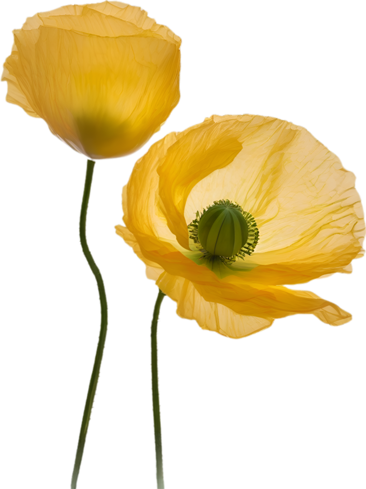 AI generated Poppy flower. Close-up of a cute poppy flower. png