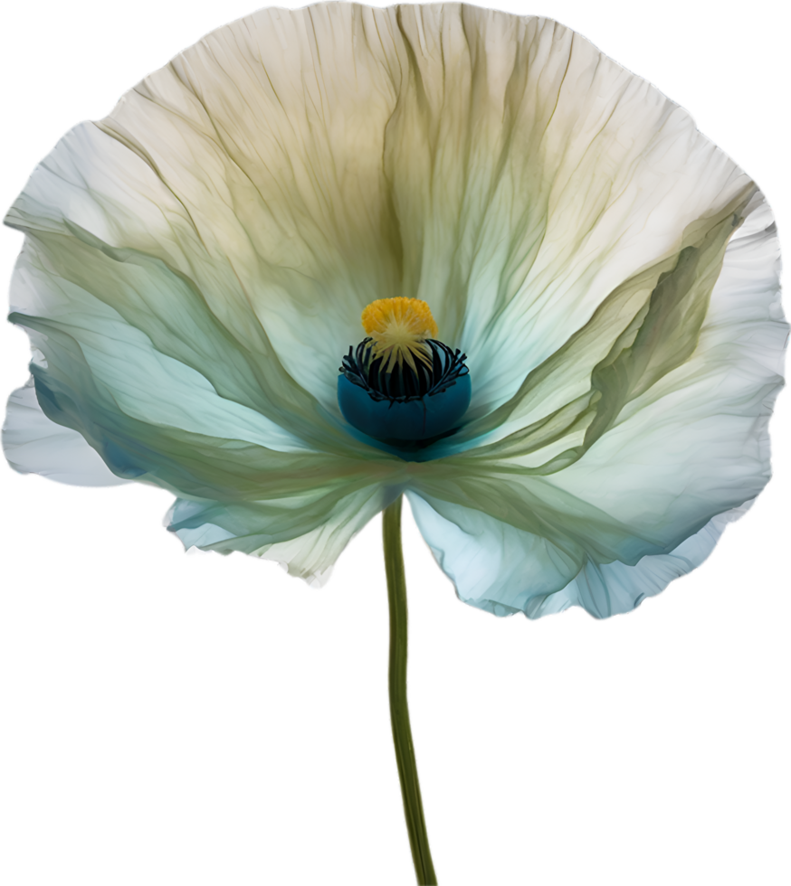 AI generated Poppy flower. Close-up of cute poppy flower. png