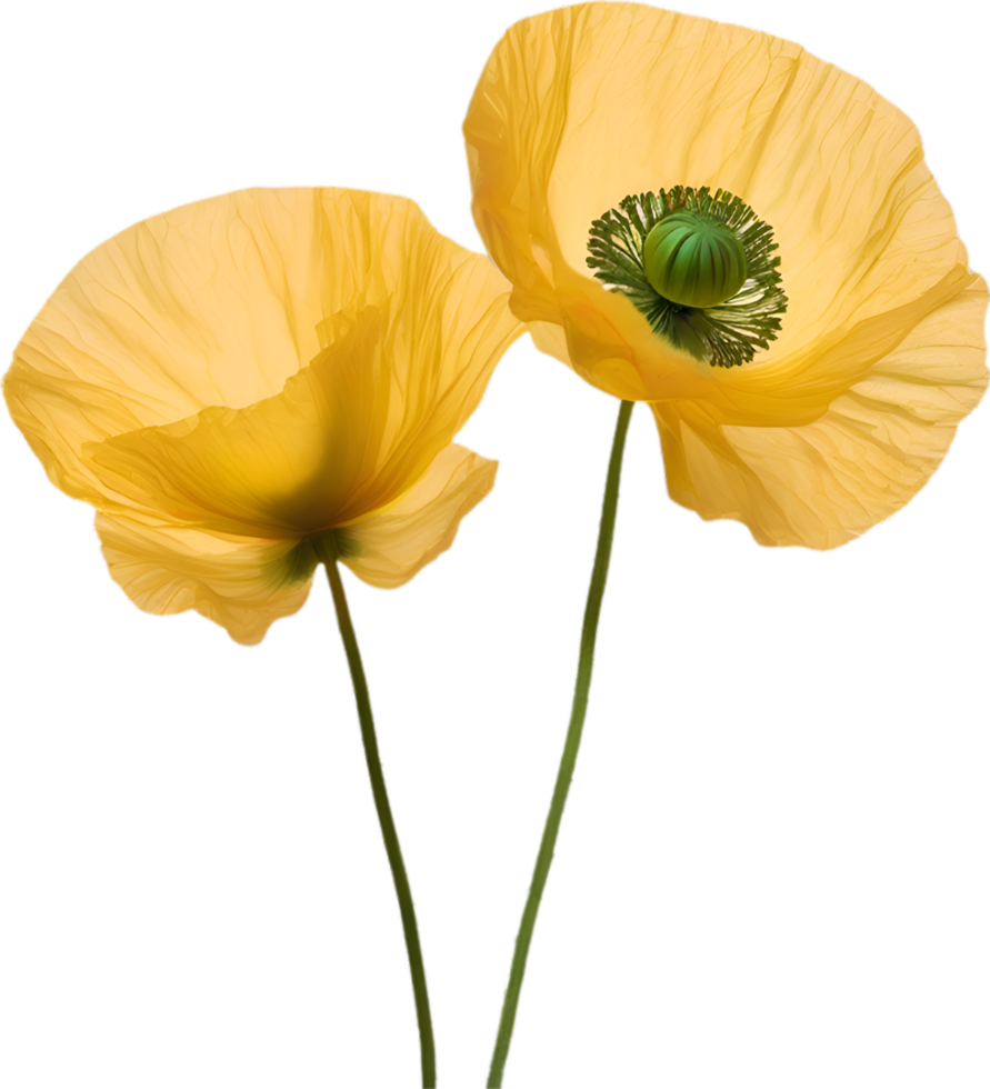 AI generated Poppy flower. Close-up of a cute poppy flower. png