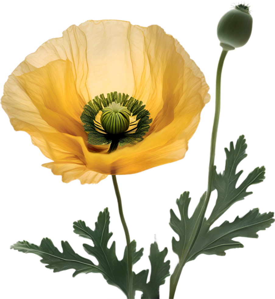 AI generated Poppy flower. Close-up of cute poppy flower. png