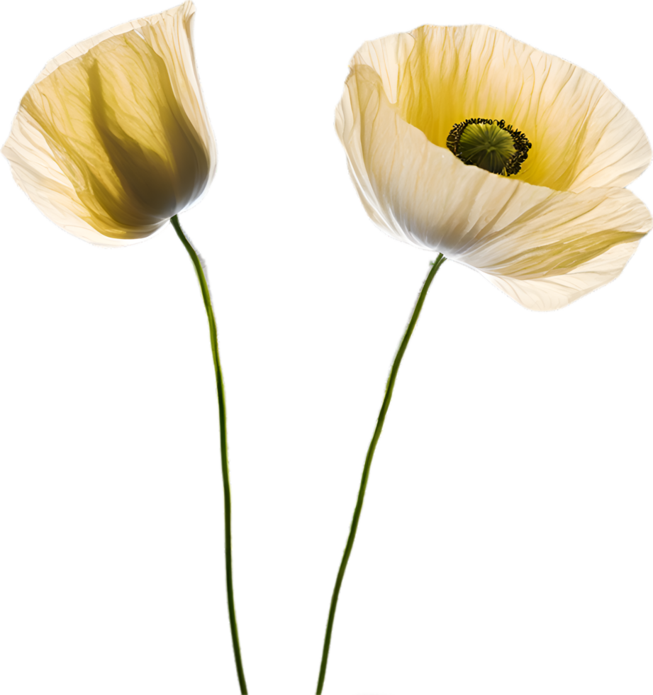 AI generated Poppy flower. Close-up of cute poppy flower. png