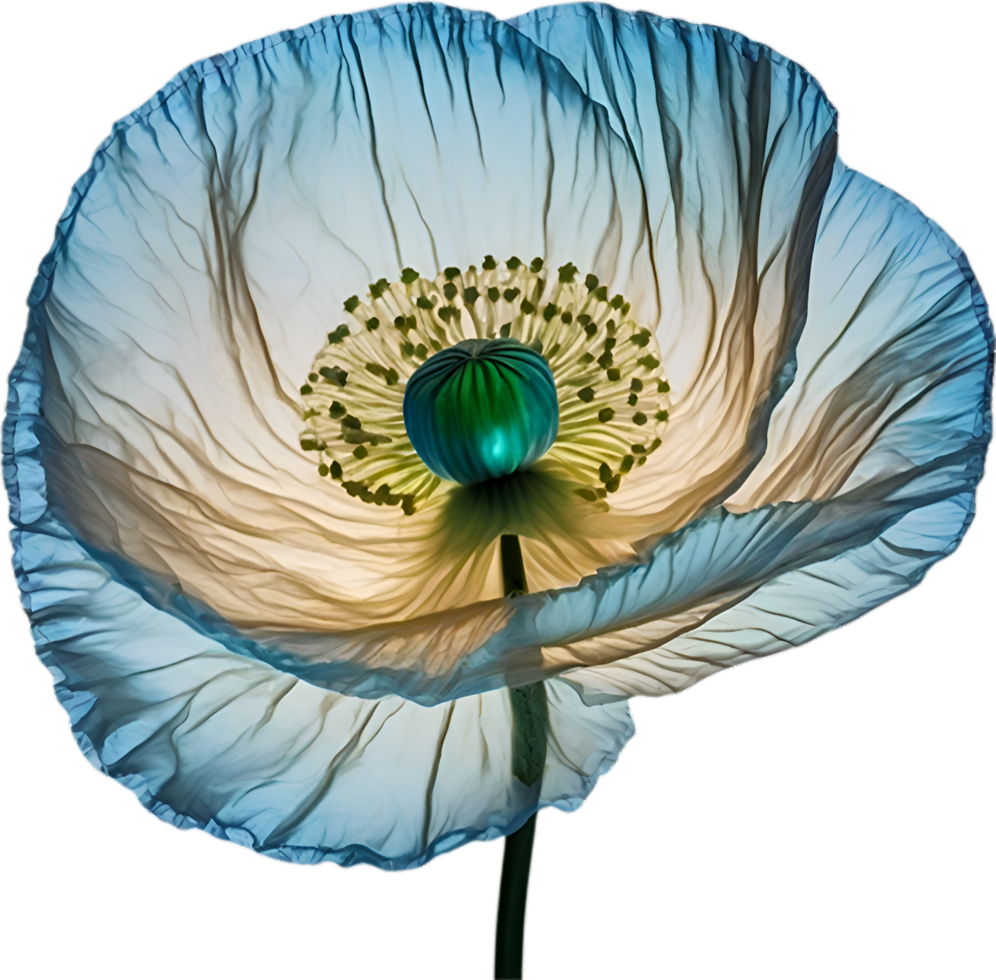 AI generated Poppy flower. Close-up of cute poppy flower. png