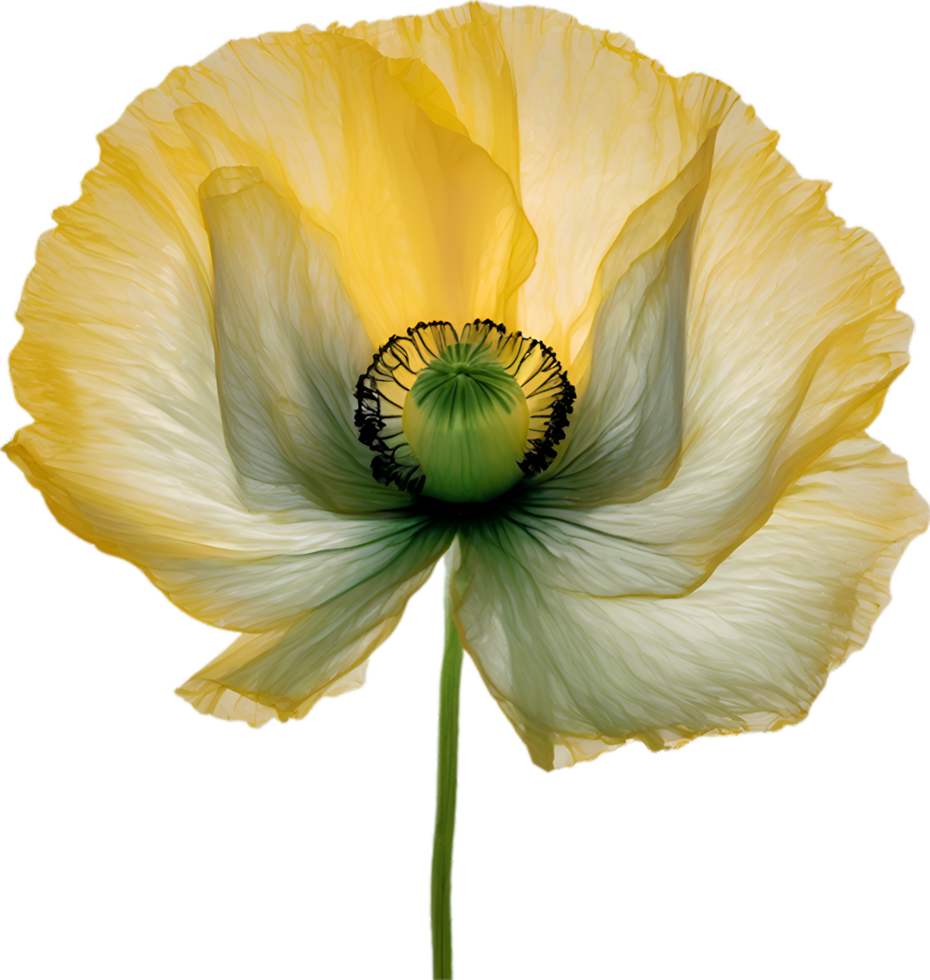 AI generated Poppy flower. Close-up of a cute poppy flower. png