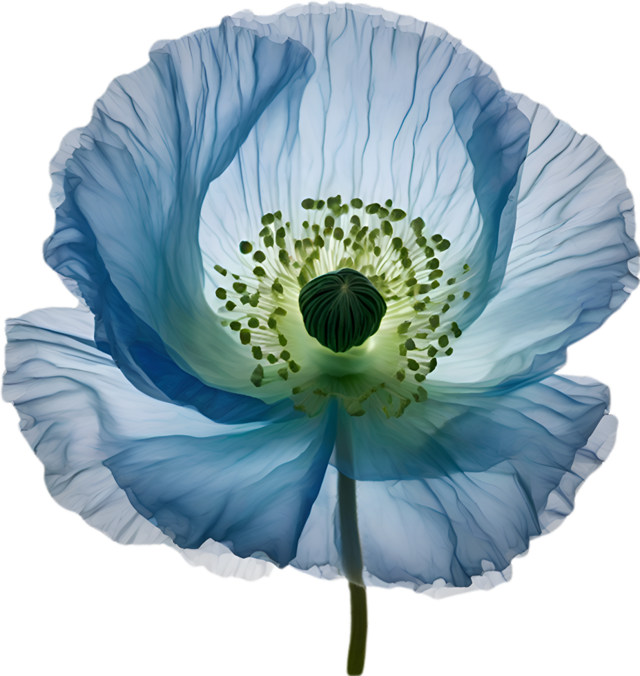 AI generated Poppy flower. Close-up of cute poppy flower. png