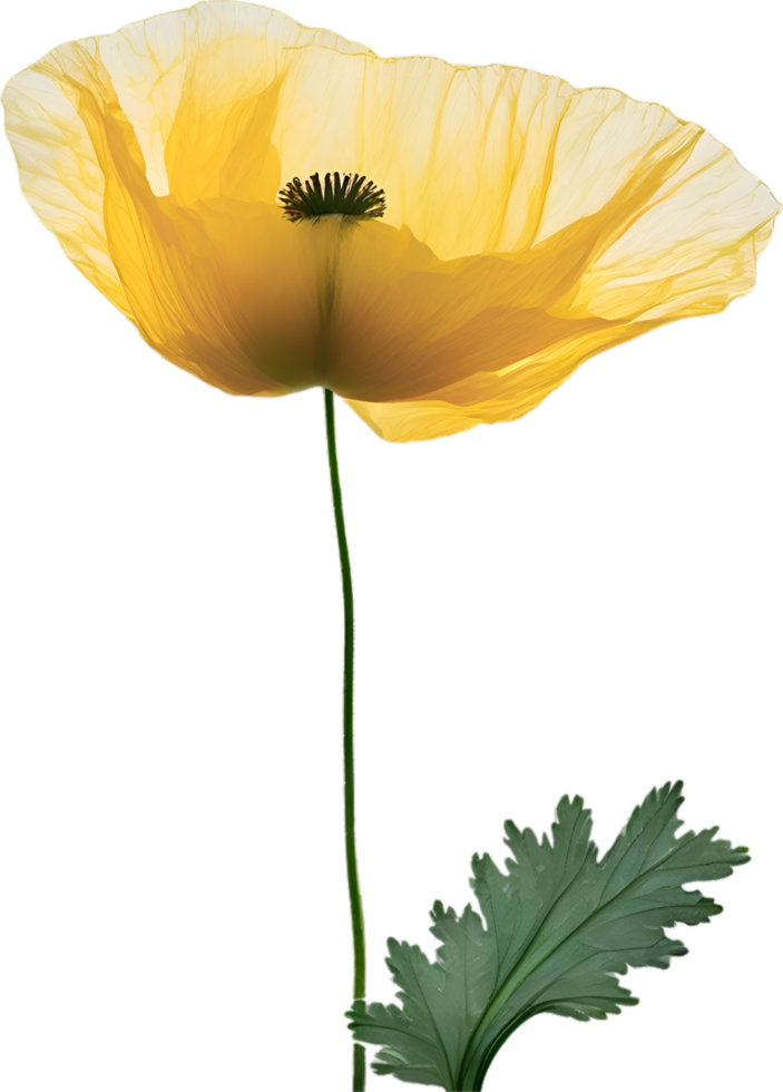 AI generated Poppy flower. Close-up of cute poppy flower. png